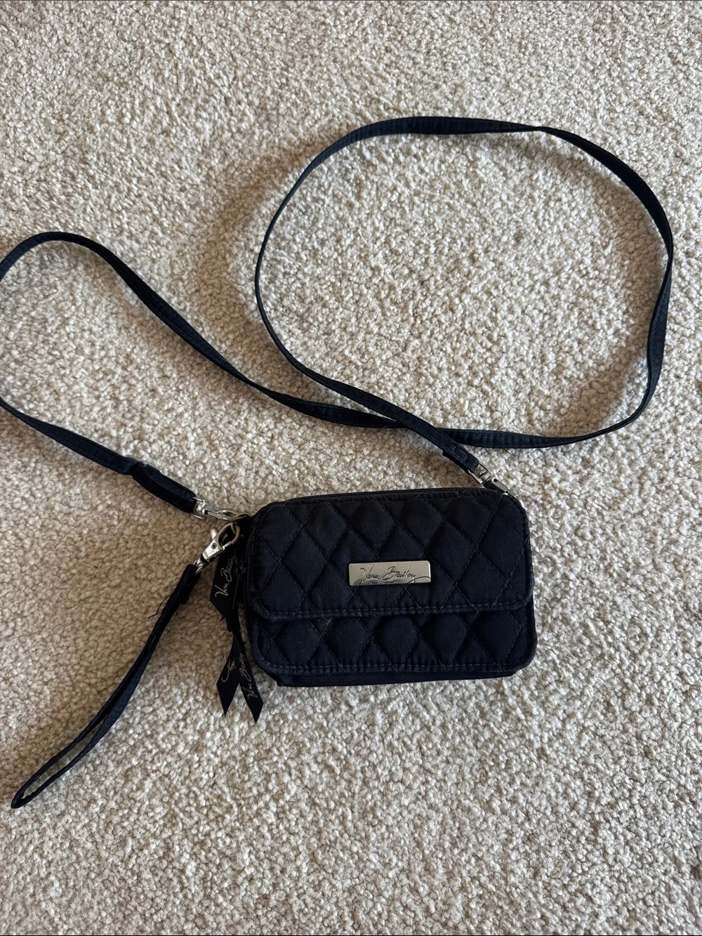 Vera Bradley Black Quilted Crossbody Wristlet